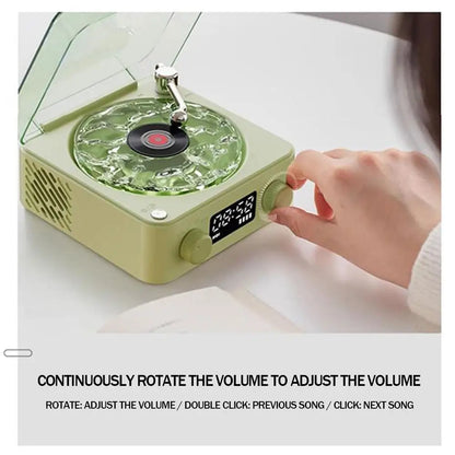 Waves Retro Bluetooth Vinyl Player & White Noise Speaker with RGB Lights - Perfect Sleep Aid!